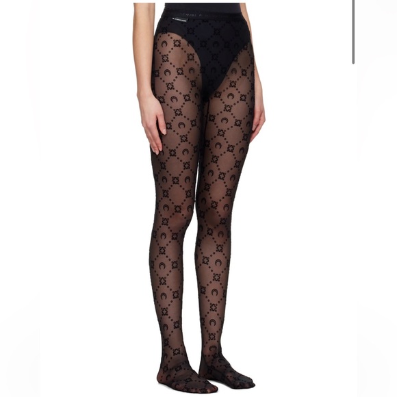 Marine Serre Accessories - Marine Serre Black Moon Pattern Tights